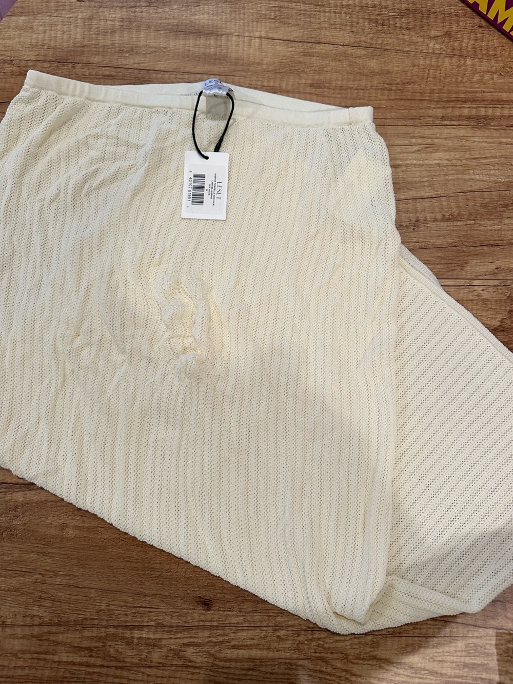 Leset Brand New (NWT) Jasmine Pointelle Maxi Skirt - Off- White - Picture 4 of 7